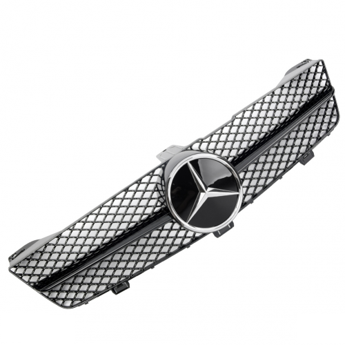 Решітка радіатора Mercedes CLS W219 (08-10) стиль AMG (чорний глянц + хром зірка)