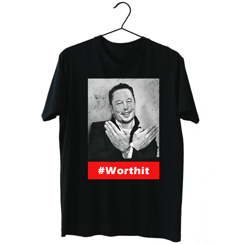 Футболка чоловіча чорна Elon Mask Worthit