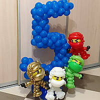 Композиція цифра з героями Нінзя чоловічки