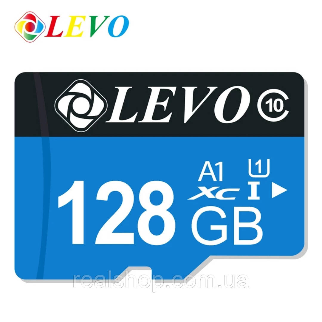 Картка пам'яті LEVO microSDXC 128 GB Class 10 UHS-I U1, фото 1