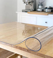 Мягкое стекло Силиконовая защитная скатерть для стола и мебели Soft Glass (1.5х1.0м) Толщина 1.5мм Прозрачная