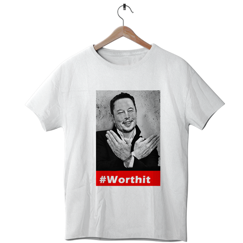 Футболка чоловіча біла Ілон Маск Worthit