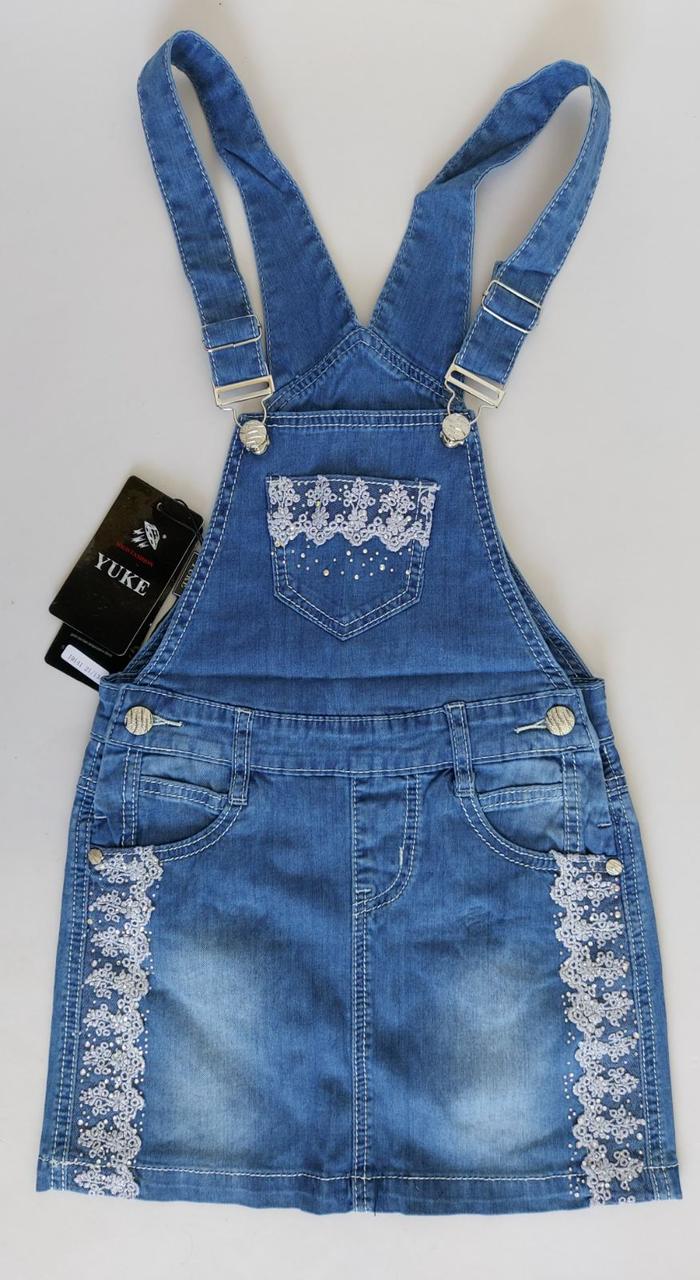 Джинсовий дитячий сарафан для дівчаток (110-134 р), фото 1