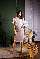 Женская классическая юбка " Афина ", ткань трикотаж , р-р 44,64,48,50,52,54 , беж\