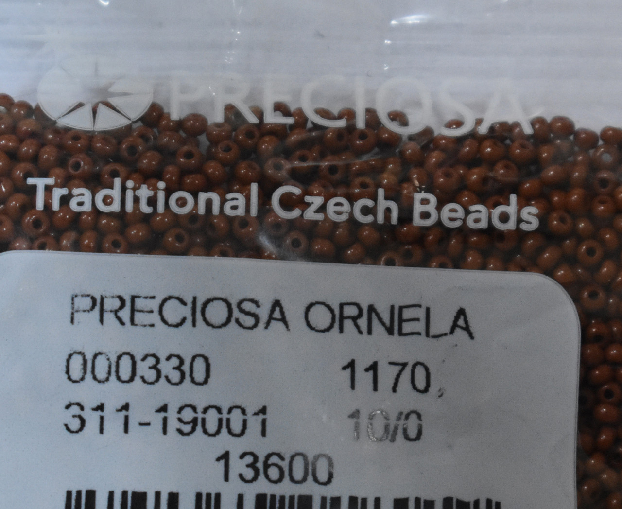 Бісер Preciosa 10/0 колір 13600 коричневий 10г, фото 1