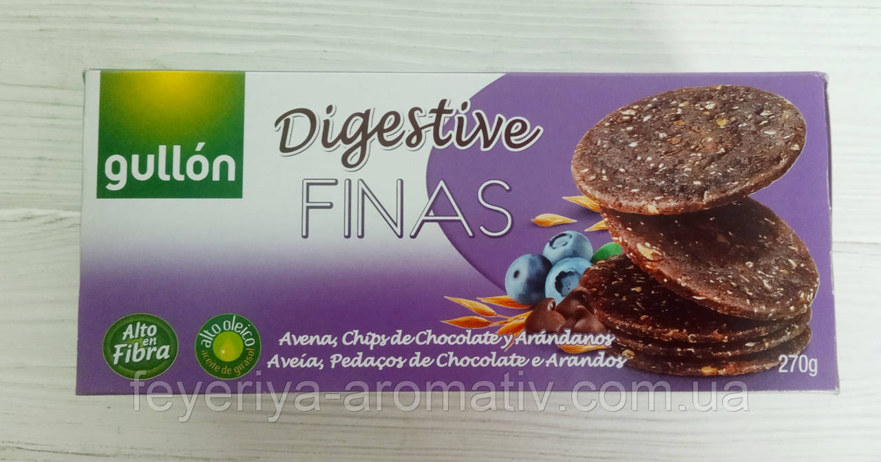 Вівсяне печиво з шоколадом Gullon Digestive Finas 270гр (Італія)