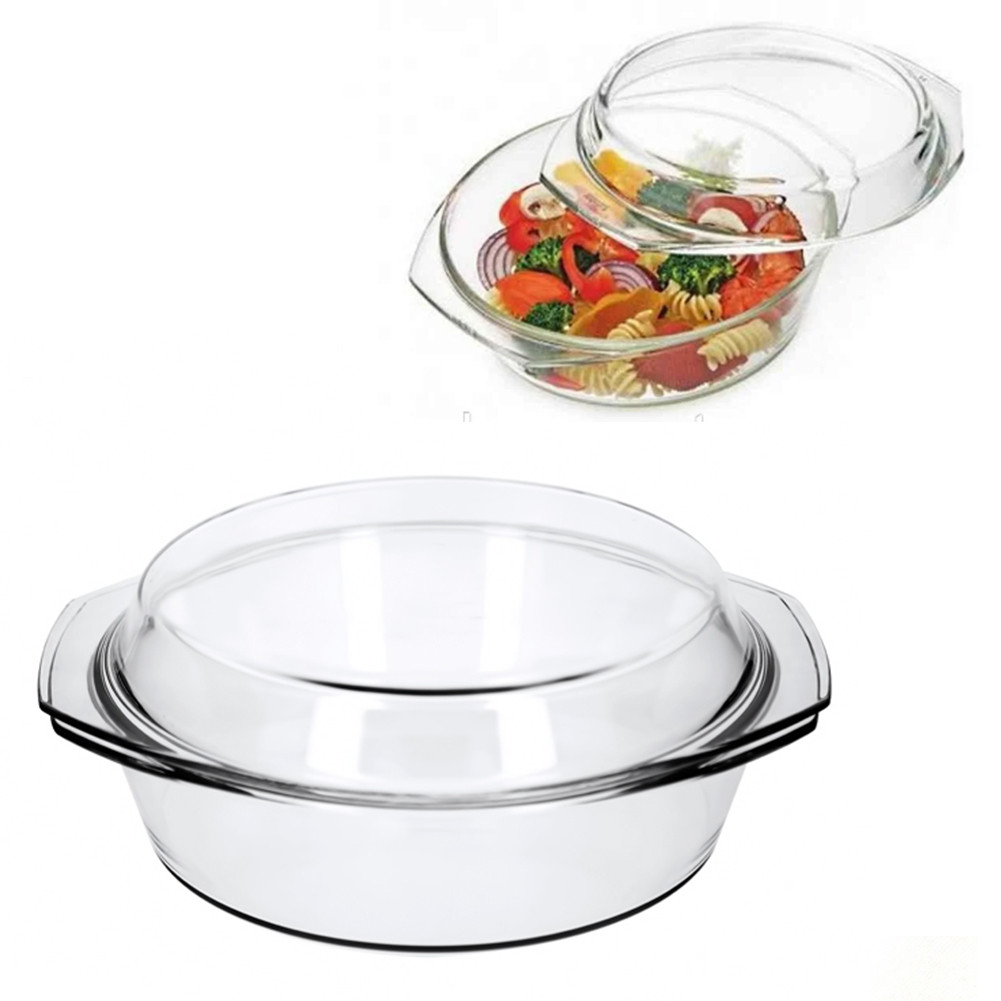 Каструля скляна для запікання A-PLUS 1.0 л (1097) Кругла