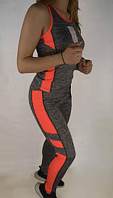 Майка та лосини жіночі з яскравими вставками S — XL Костюм жіночий для фітнесу Ластівка