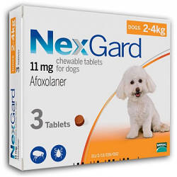 Таблетка для собак від бліх та кліщів Merial NexGard (Меріал Нексгард для собак 2-4кг) 1таб.