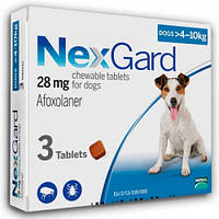 Таблетка для собак от блох и клещей Merial NexGard (Мириал Нексгард для собак 4-10кг) 1таб.