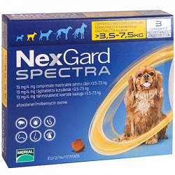 Таблетка Merial Nex Gard Spectra (Меріал Некс Гард Спектра для собак 3,5-7,5кг) 1таб.