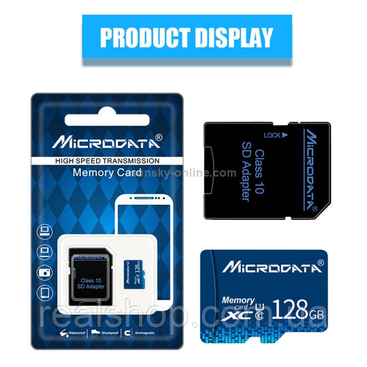 Картка пам'яті Micro Data microSDXC 128 GB Class 10 UHS-I U1 + адаптер, фото 1