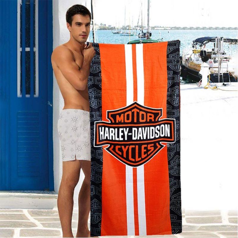 Пляжний рушник з бавовни з логотипом Harley Davidson