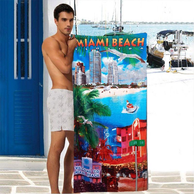 Рушник пляжний Shamrock з пейзажем Miami Beach