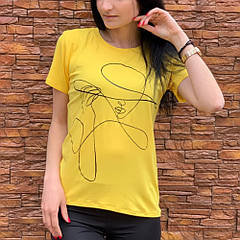 Модна жовта футболка з жіночим силуетом S/L Туреччина
