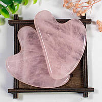Пластина для масажу Гуа Ша з Рожевого Кварцу
