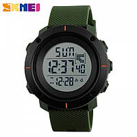 Годинник спортивний SKMEI 1213 Black Green 50 mm Quartz 5 ATM (МОЖНО Плущуватиме!)