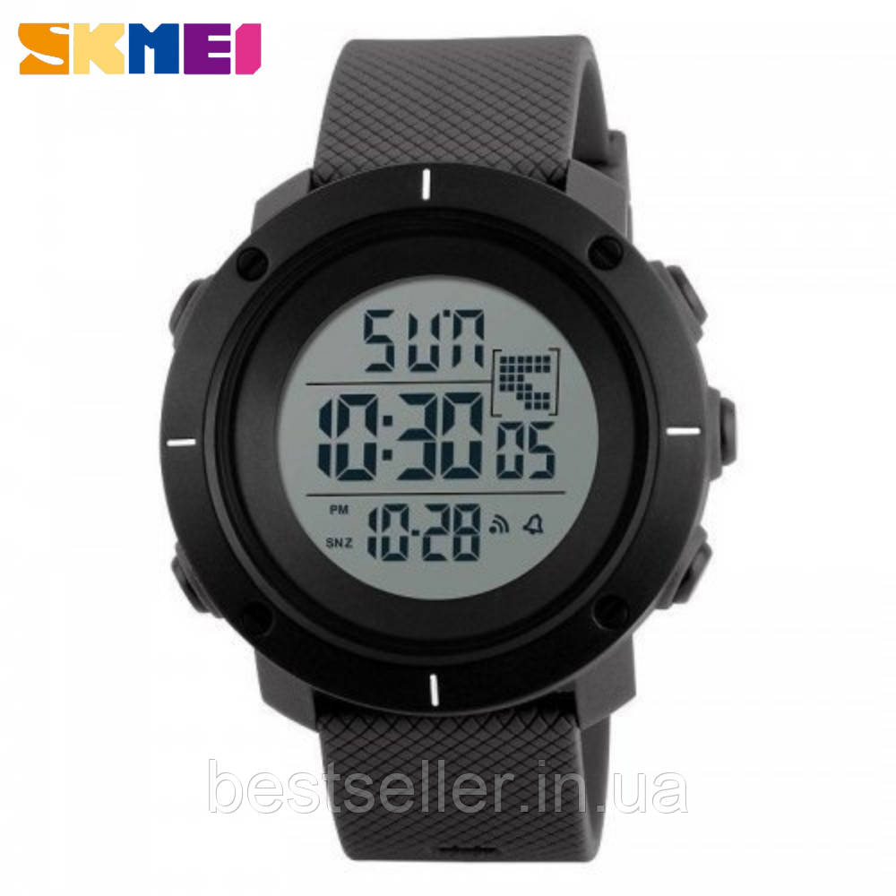 Годинник спортивний SKMEI 1213 Black Grey 50 mm Quartz 5 ATM (МОЖНО Плущуватиме!)
