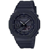 Черные полимерные мужские наручные часы Casio оригинал Япония G-Shock GA-2100-1A1ER с полимерным ремешком