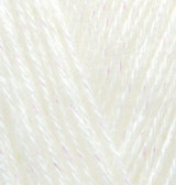 Нитки пряжа для в'язання напіввовна ANGORA GOLD SIMLI Ангора Голд Сімли № 62 - молочний