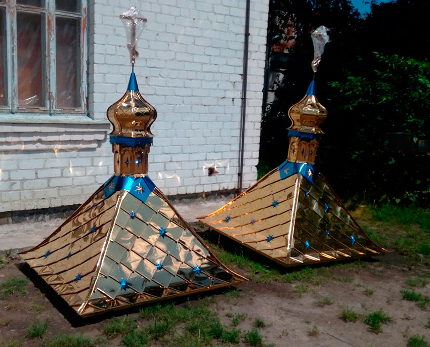 Дах з куполком з булату для колодязя 1,35*1,35*2,1 м, фото 1