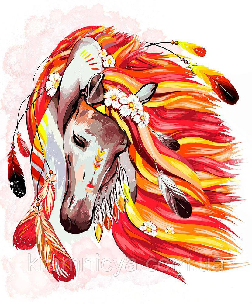 Картина по номерам Огненная лошадь, 40х50 (KPNE-01-07) - фото 1 - id-p1207482959
