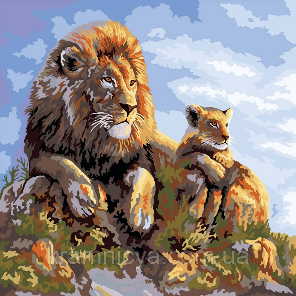Картина за номерами Сімейство львів, 40х40 (KPNE-02-06), фото 1