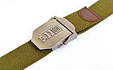 Пояс тактичний 5.11 Tactical Belt TY-5544 (нейлон, метал. пряжка, р-р-120*3,5 см,) олива, фото 3