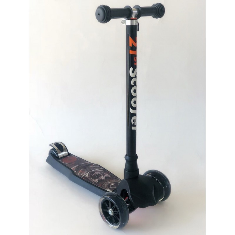 Самокат Scooter для хлопчика чорний підсвітка коліс