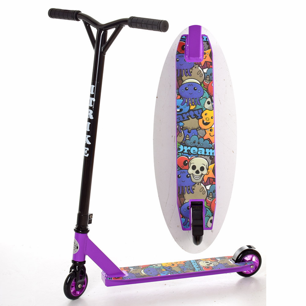 Самокат трюковий iTrike SR2-036-6-V фіолетовий алюміній і сталь ножний торомоз