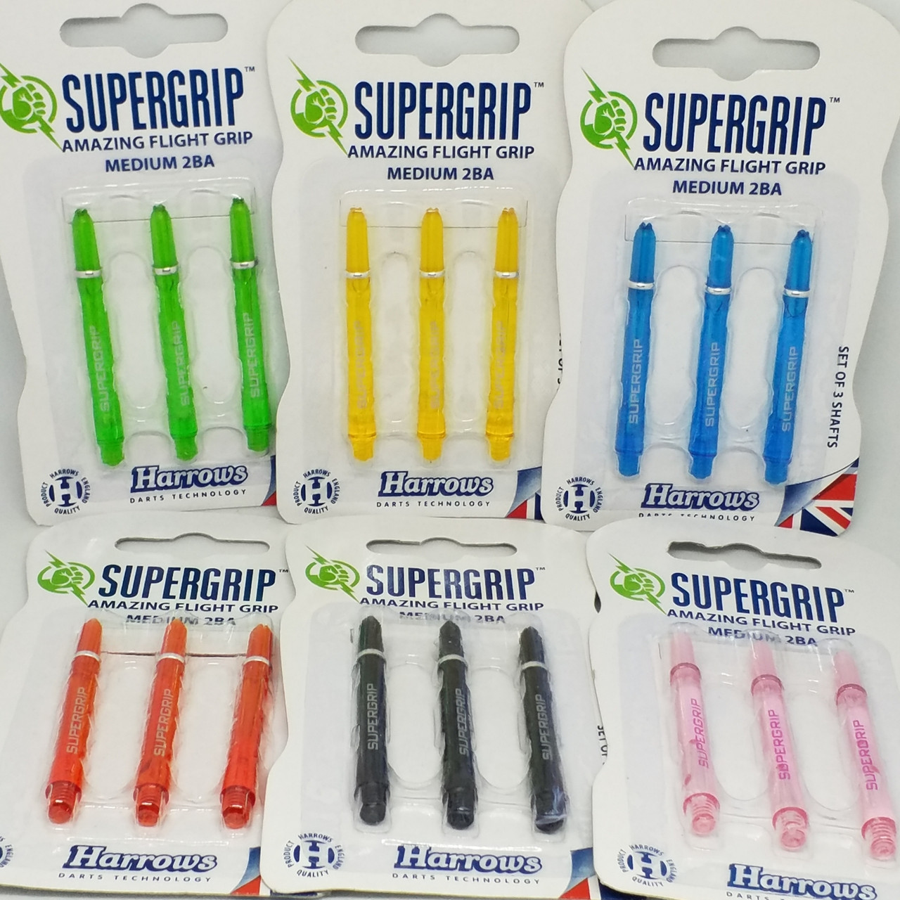 Набір хвостовиків для дротиків дартс Harrows Англія Supergrip 2 комплекти