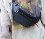 Синя сумка-бананка, унісекс, фото 2