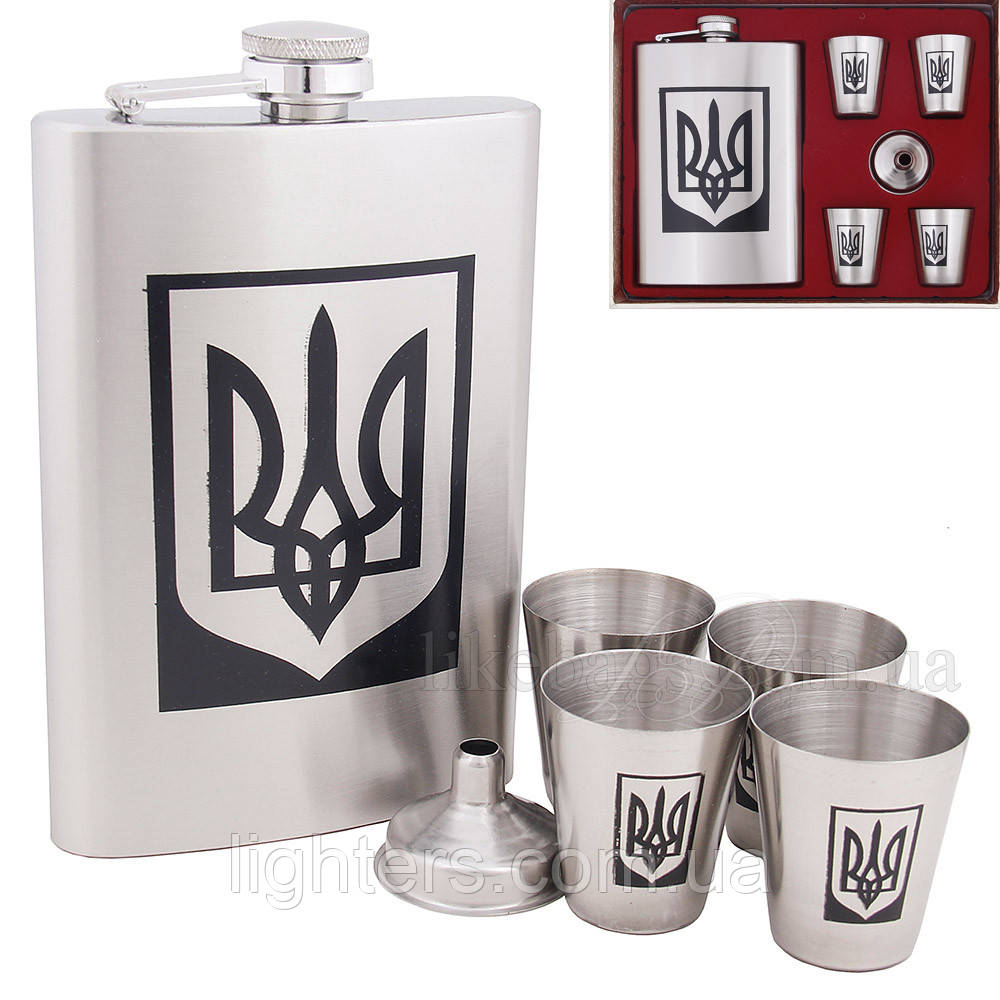 Подарунковий набір фляга Jim Beam, чотири стаканчика та лійка, фото 1