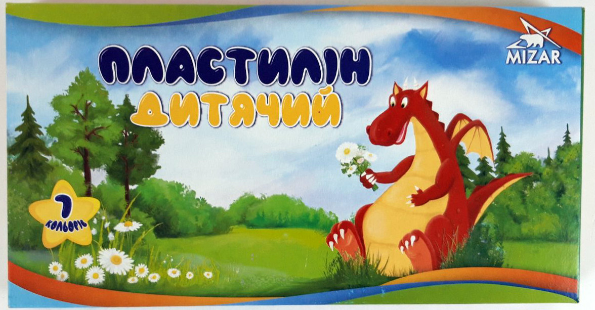 Пластилін для ліплення "Казковий" 7 кольорів (300 гр) для дітей (дитячий) ПЛ-006-МВ KNZ