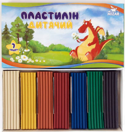 Пластилін для ліплення "Казковий" 7 кольорів (300 гр) для дітей (дитячий) ПЛ-006-МВ KNZ, фото 3
