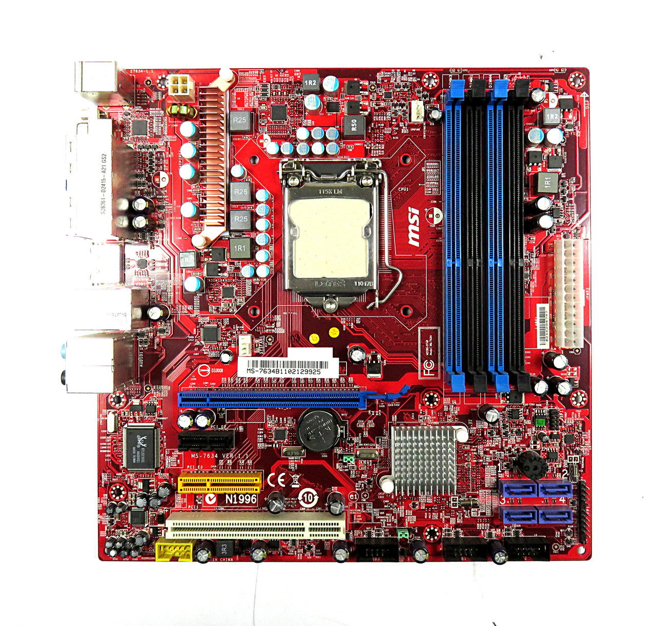 НАДІЙНА ПЛАТА LGA1156 MSI MS-7634 ( Fujitsu Esprimo P2760) на H55 CHIP, DDR3 з Німеччини з ГАРАНТІЄЮ s1156