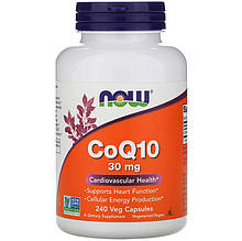 Коензим Q10 NOW Foods "CoQ10" підтримка серцево-судинної системи, 30 мг (240 капсул)