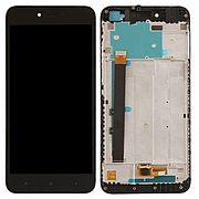 Дисплей (екран) для Xiaomi Redmi Note 5A/Redmi Y1 Lite + тачскрін, чорний, 2/16 Gb, з передньою панеллю