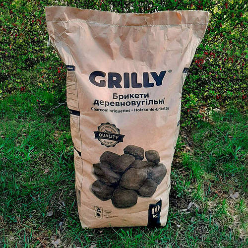 Купить Брикеты древесноугольные Grilly 10 кг для барбекю гриля мангала ...