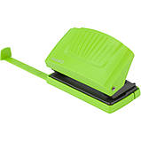 Діркопробивач Axent Shell 3410-09-A з пластиковим верхом, 10 аркушів, салатовий, фото 2