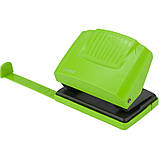 Діркопробивач Axent Shell 3420-09-A з пластиковим верхом, 20 аркушів, салатовий, фото 2