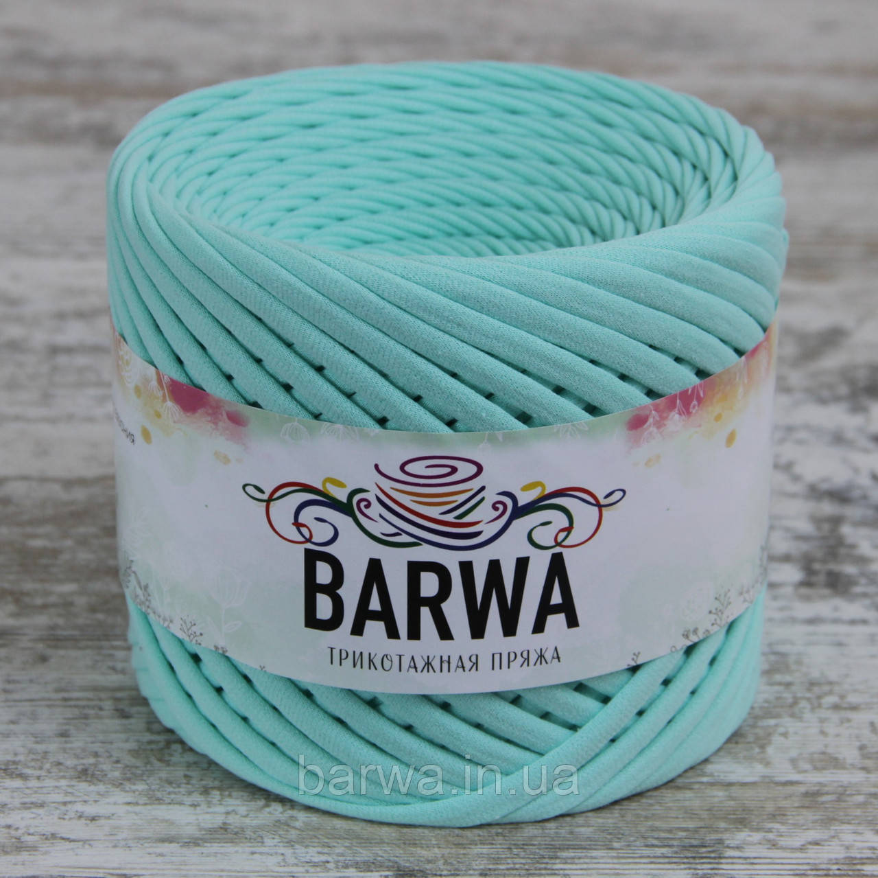 Пряжа трикотажна BARWA  5-7 мм, колір Тіффані