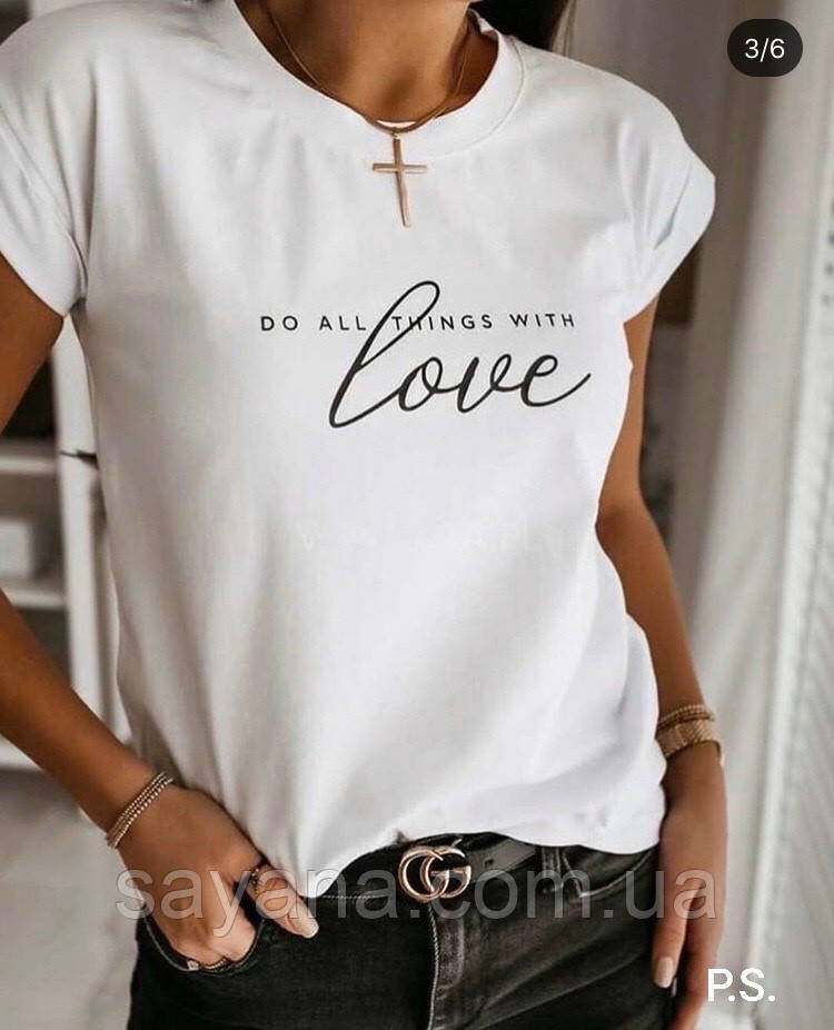 Жіноча футболка "LOVE", 2 кольори. ЮП-2-0620