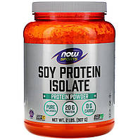 Изолят соевого белка NOW Foods, Sports "Soy Protein Isolate" без вкусовых добавок, в порошке (907 г)