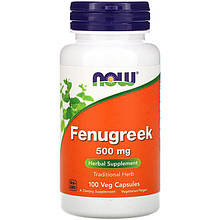 Пажитник NOW Foods "Fenugreek" шамбалу, 500 мг (100 капсул)