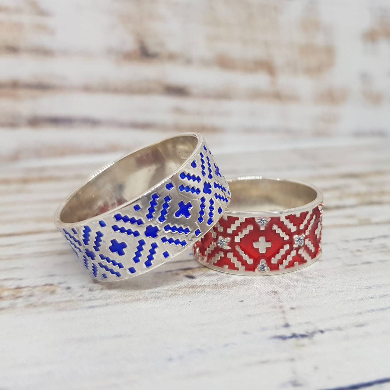 Вишиванка, Оберіг орнамент, Кільця парні для весілля і заручення, кільця для двох