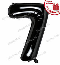 Кулька Цифра "7" (100 см), колір - чорний (металік)