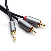 Аудио кабель jack 3.5 mm to 2RCA (высокое качество) New Design,3.0 м