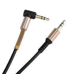 Кабель Hoco AUX Audio DC3.5 тато-тато 1 м CCA Stereo Jack, (круглий) Black cable, Jack3.5-3.5mm