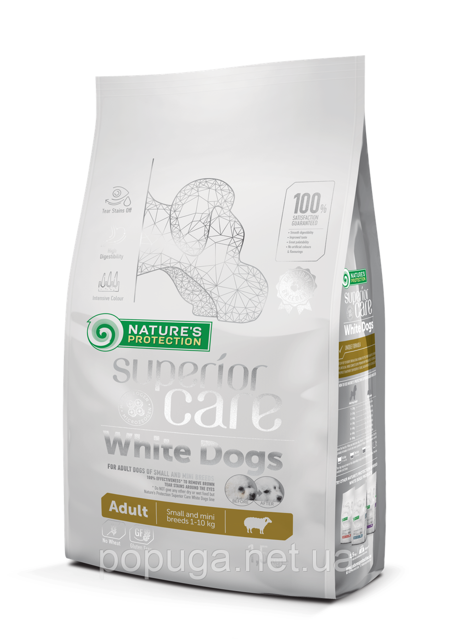 Natures Protection WHITE DOGS SMALL&MINI BREEDS корм для собак білого кольору, 4 кг